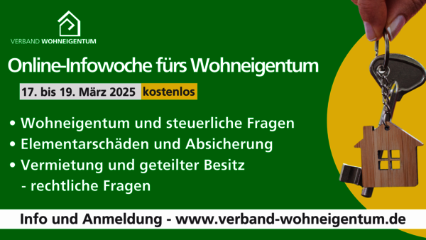 Grafik zur Ankündigung der Woche fürs Wohneigentum